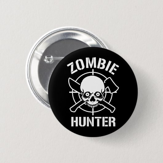 Badge Rond 5 Cm Chasseur de zombi (Devant & derrière)