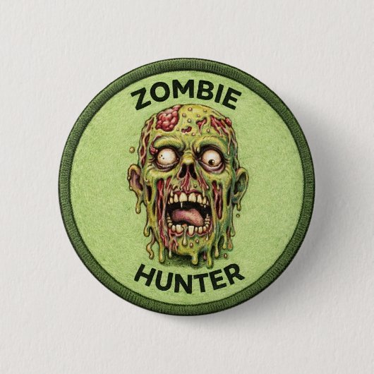 Badge Rond 5 Cm Chasseur de zombies (Devant)