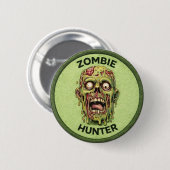 Badge Rond 5 Cm Chasseur de zombies (Devant & derrière)