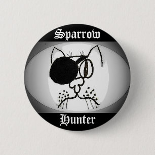 Badge Rond 5 Cm Chasseur d'Épervier Pirate Kitty