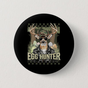 Badge Rond 5 Cm Chasseur d'oeufs Cerf Buck Byckward Casquette Cerf