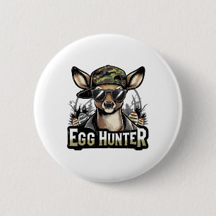 Badge Rond 5 Cm Chasseur d'oeufs de Pâques Camo Drôle Chasse Garço