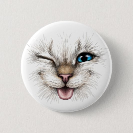 Badge Rond 5 Cm Chat (Devant)