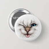 Badge Rond 5 Cm Chat (Devant & derrière)