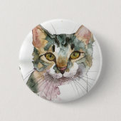 Badge Rond 5 Cm Chat à l'aquarelle (Devant)