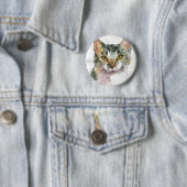 Badge Rond 5 Cm Chat à l'aquarelle (En situation)