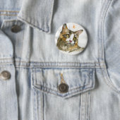 Badge Rond 5 Cm Chat à l'aquarelle (En situation)