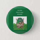 Badge Rond 5 Cm Chat amusant à la Saint-Patrick (Devant)