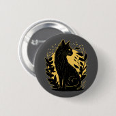 Badge Rond 5 Cm Chat assis (Devant & derrière)