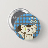 Badge Rond 5 Cm Chat Asssault d'Onigiri ! Bouton (brun) (Devant & derrière)