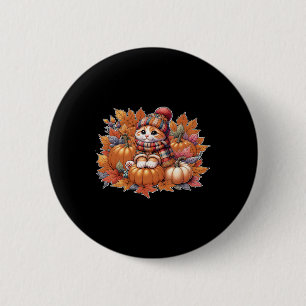 Badge Rond 5 Cm Chat-automne-feuille-bonjour-automne-chat-chaton-a
