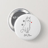 Badge Rond 5 Cm Chat avec insigne du coeur (Devant & derrière)
