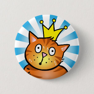 Badge Rond 5 Cm Chat avec la couronne - bouton