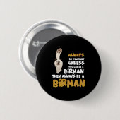 Badge Rond 5 Cm Chat Birman (Devant & derrière)