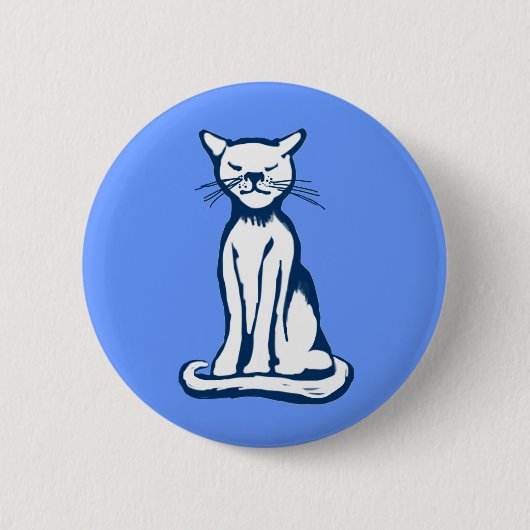 Badge Rond 5 Cm chat bleu (Devant)