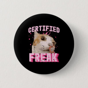 Badge Rond 5 Cm Chat certifié fou drôle dicton chaton femmes fille