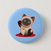 Badge Rond 5 Cm Chat chanceux (Devant)