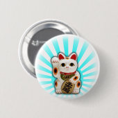 Badge Rond 5 Cm Chat chanceux (Maneki-neko) (Devant & derrière)