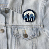 Badge Rond 5 Cm Chat, chien, Jazz (En situation)
