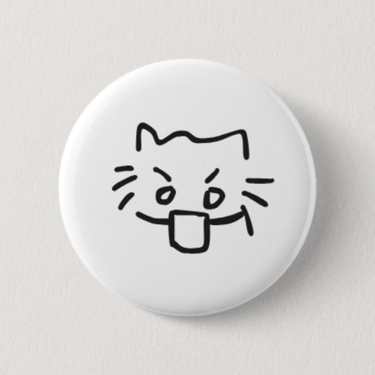 Badge Rond 5 Cm chat choqué (Devant)
