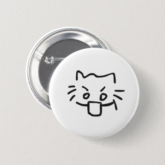 Badge Rond 5 Cm chat choqué (Devant & derrière)