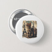 Badge Rond 5 Cm Chat compagnon de voyage (Devant & derrière)