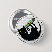 Badge Rond 5 Cm Chat curieux avec de l'uranium (Devant & derrière)