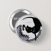 Badge Rond 5 Cm Chat curieux avec le piège (Devant & derrière)