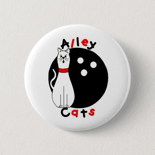 Badge Rond 5 Cm Chat d'allée (Devant)