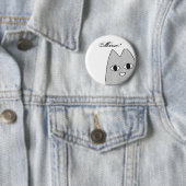 Badge Rond 5 Cm Chat d'Anime (En situation)