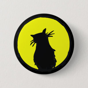 Badge Rond 5 Cm Chat dans la lune