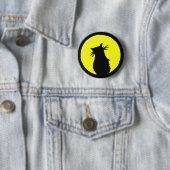Badge Rond 5 Cm Chat dans la lune (En situation)