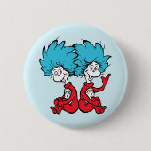 Badge Rond 5 Cm Chat dans le Casquette Chose Un & Chose Deux (Devant)