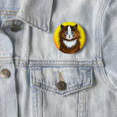 Badge Rond 5 Cm Chat d'arc-en-ciel (En situation)