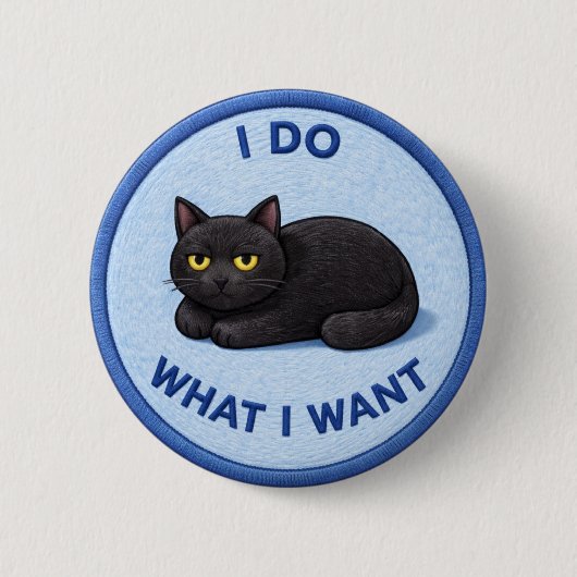 Badge Rond 5 Cm Chat d'attitude (Devant)