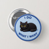 Badge Rond 5 Cm Chat d'attitude (Devant & derrière)