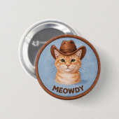 Badge Rond 5 Cm Chat de campagne (Devant & derrière)