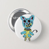 Badge Rond 5 Cm chat de cerf-volant (Devant & derrière)