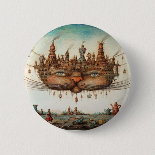 Badge Rond 5 Cm Chat de Cheshire (Devant)