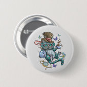 Badge Rond 5 Cm Chat de Cheshire souriant  (Devant & derrière)
