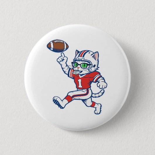 Badge Rond 5 Cm Chat de foot drôle (Devant)