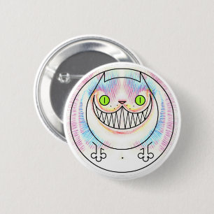 Badge Rond 5 Cm Chat de graisse avec cheshire Cat Grin