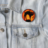 Badge Rond 5 Cm Chat de Halloween (En situation)
