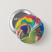 Badge Rond 5 Cm Chat de jungle (Devant & derrière)