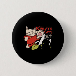 Badge Rond 5 Cm Chat de karaté pour hommes femmes enfants