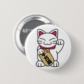 Badge Rond 5 Cm Chat de Maneki Neko (Devant & derrière)