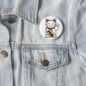 Badge Rond 5 Cm Chat de Maneki Neko (En situation)