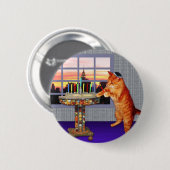 Badge Rond 5 Cm Chat de Menorah (Devant & derrière)