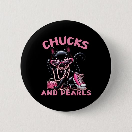 Badge Rond 5 Cm Chat de mode (Devant)