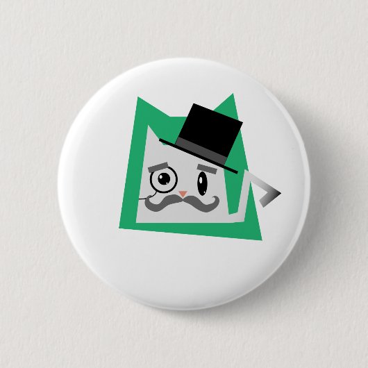 Badge Rond 5 Cm Chat de monocle (Devant)